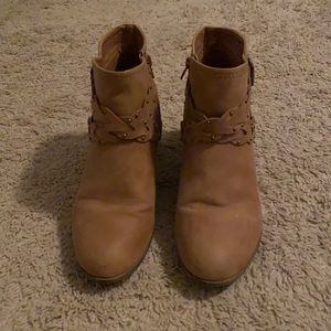 Braided Brown Ankle Boots